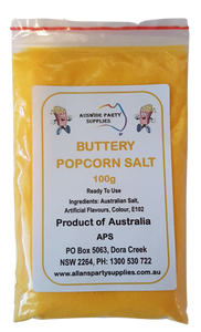 100g Butter Popcorn Salt, Cinema Quality Popcorn Salt, We Sell Popcorn Supplies