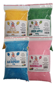 4 x 500g bags Fairy Floss Sugar Ready to Use, 4 Flavours, You Choose Your Flavours