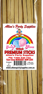 #5p APS, Express Postage, 100pk, Premium Eco Friendly Bamboo Fairy Floss Sticks, 250mm
