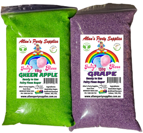 #3 APS, Premium Fairy Floss Sugar Ready to Use, 2 x 1kg over 35 Flavours,