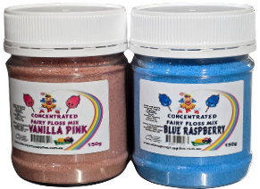 #4 APS, 2 x 150g Fairy Floss Concentrate, Fairy Floss Sugar, Vanilla Pink & Blue Raspberry