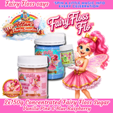 Vanilla Pink & Blue Raspberry Fairy Floss Concentrated Sugar – 2x150g | Makes 4kg | 200+ Serves