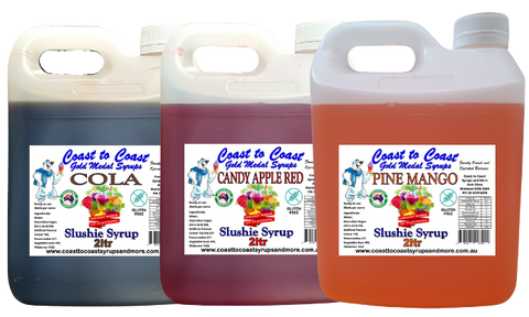 #1 Coast to Coast Gold Medal Syrups, 3 x 2ltr Premium Slushie Syrups,