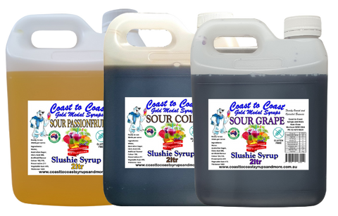 #1s Coast to Coast Gold Medal Syrups, Sour, 3 x 2ltr Premium Sour Slushie Syrups.