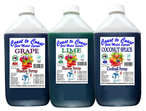 #3 Coast to Coast Gold Medal Syrups, 3x4ltr, Premium Slushie Syrups