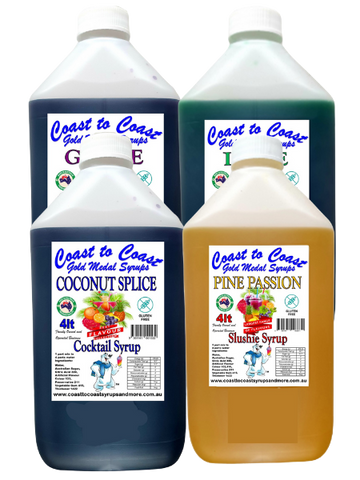 #3 Coast to Coast Gold Medal Syrups, 4x4ltr, Premium Slushie Syrups