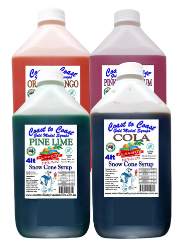 #6 Coast to Coast Gold Medal Syrups, 4X4ltr Premium Snow Cone Syrups
