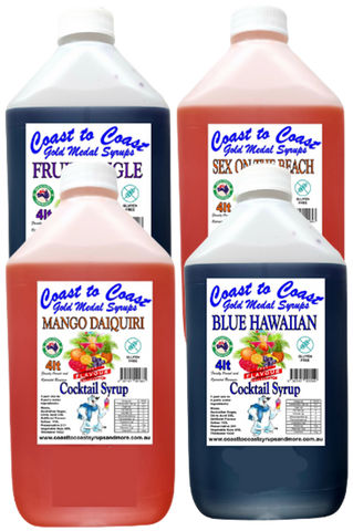 #4 Coast to Coast Gold Medal Syrups, 4x4ltr, Premium Cocktail Syrups, Slushie Syrups
