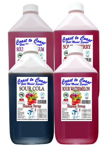 #3s Coast to Coast Gold Medal Syrups, Sour 4x4ltr, Premium Sour Slushie Syrups