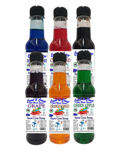 #1 Coast to Coast Gold Medal Syrups 6 x 250ml Snow Cone Syrup