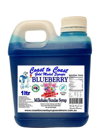 Blueberry, Milkshake/Sundae Syrup, 1ltr Coast to Coast Gold Medal Syrups©