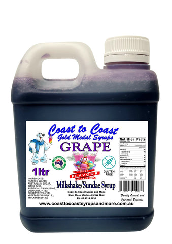 Grape, Milkshake/Sundae Syrup, 1ltr Coast to Coast Gold Medal Syrups©