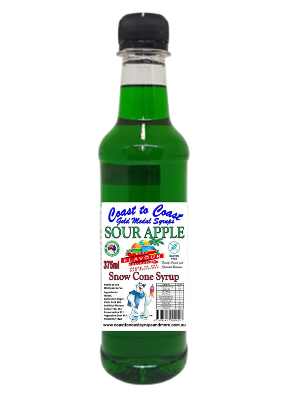 #2 New Sour Range, Coast to Coast Gold Medal Syrups, 375ml Premium Sour Snow Cone Syrup