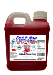 Strawberry, Milkshake/Sundae Syrup, 1ltr Coast to Coast Gold Medal Syrups©
