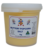Express Post, 1kg Buttery Popcorn Salt, Resalable Tub to keep Fresh & Dry, Free Postage,