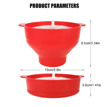 #6 APS, High Quality Microwave Popcorn Bowl Bucket Silicone DIY Popcorn Maker with Lid