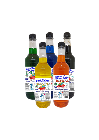 #3 Coast to Coast gold medal Syrups, 5 x 750ml Ready-to-Use Syrup (RTU) Snow Cone.
