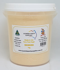 Premium Fairy Floss Banana Sugar, Ready To Use 1kg Tub