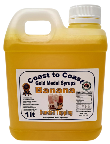 Banana, Milkshake/Sundae Syrup, 1ltr Coast to Coast Gold Medal Syrups©