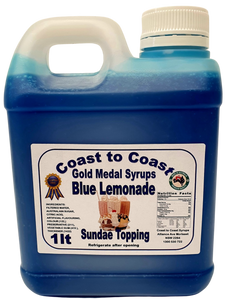 Gold Medal Blue Lemonade Flavoured Milkshake Syrup, 1L Thickshake, Sundae, Topping