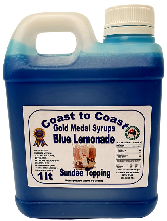 Gold Medal Blue Lemonade Flavoured Milkshake Syrup, 1L Thickshake, Sundae, Topping