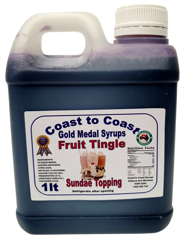 Gold Medal Fruit Tingle Flavoured Milkshake Syrup, 1L Thickshake, Sundae, Topping