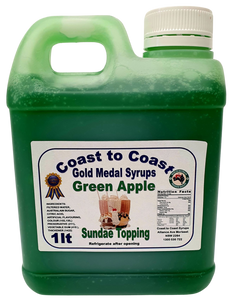 Gold Medal Green Apple Flavoured Milkshake Syrup, 1L Thickshake, Sundae, Topping