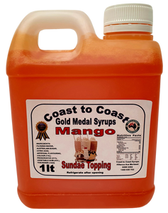 Gold Medal Mango Flavoured Milkshake Syrup, 1L Thickshake, Sundae, Topping