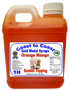 Gold Medal Orange Mango Flavoured Milkshake Syrup, 1L Thickshake, Sundae, Topping