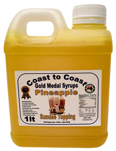 Gold Medal Pineapple Flavoured Milkshake Syrup, 1L Thickshake, Sundae, Topping
