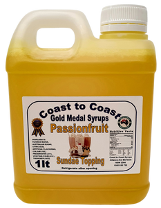 Gold Medal Passionfruit Flavoured Milkshake Syrup, 1L Thickshake, Sundae, Topping