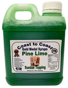 Gold Medal Pine Lime Flavoured Milkshake Syrup, 1L Thickshake, Sundae, Topping