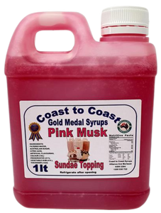 Gold Medal Pink Musk Flavoured Milkshake Syrup, 1L Thickshake, Sundae, Topping