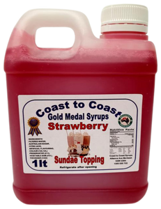 Gold Medal Strawberry Flavoured Milkshake Syrup, 1L Thickshake, Sundae, Topping