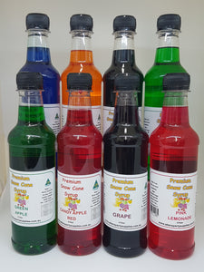 8 x 375ml Assorted Flavours Snow Cone Syrups Ready To Use