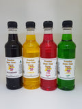 Express post 8 x 375ml Assorted Flavours Snow Cone Syrups with pourers Ready To Use