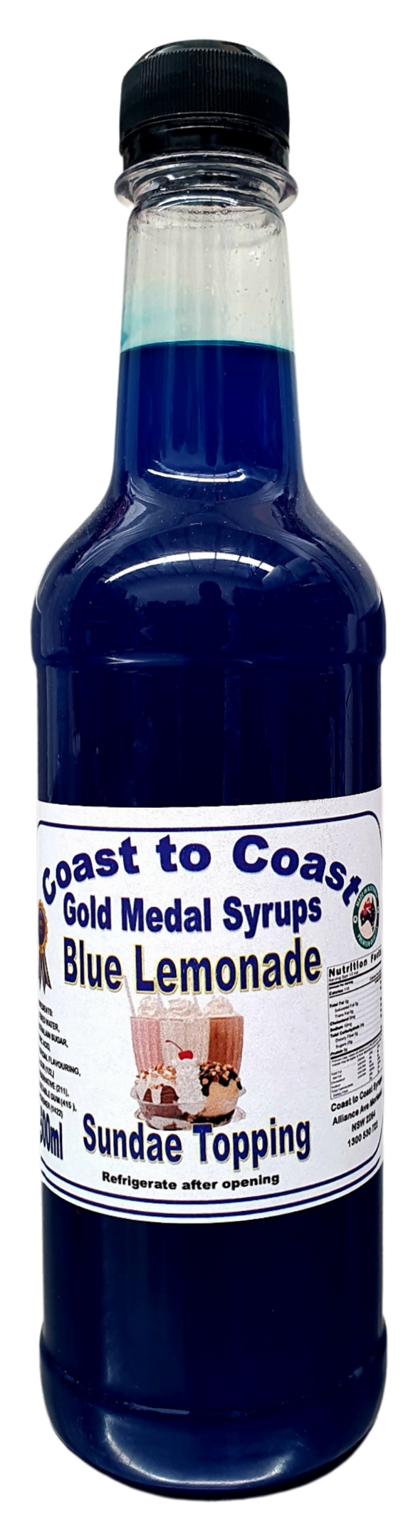 GOLD MEDAL BLUE LEMONADE FLAVOUREDMILKSHAKE,  SUNDAE TOPPING SYRUP 500ml