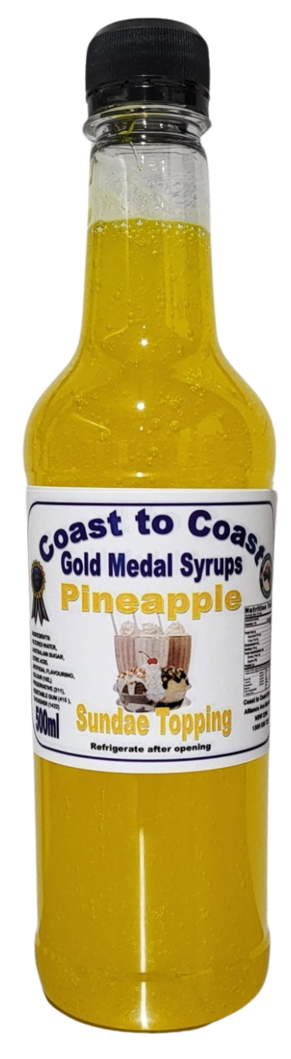 GOLD MEDAL PINEAPPLE FLAVOURED MILKSHAKE, SUNDAE TOPPING SYRUP 500ml