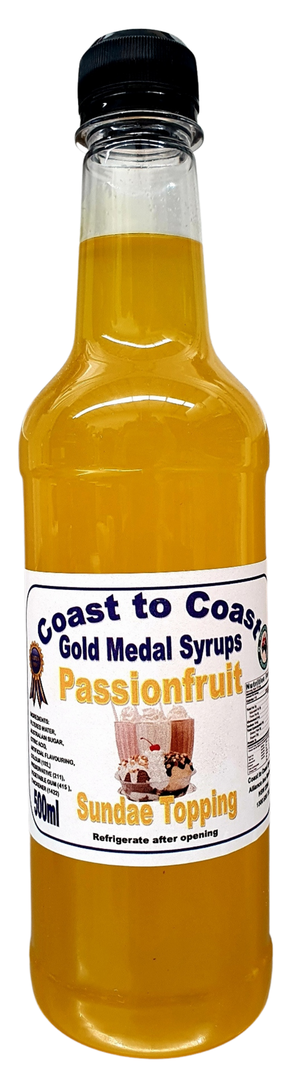 GOLD MEDAL PASSIONFRUIT FLAVOURED MILKSHAKE, SUNDAE TOPPING SYRUP 500ml