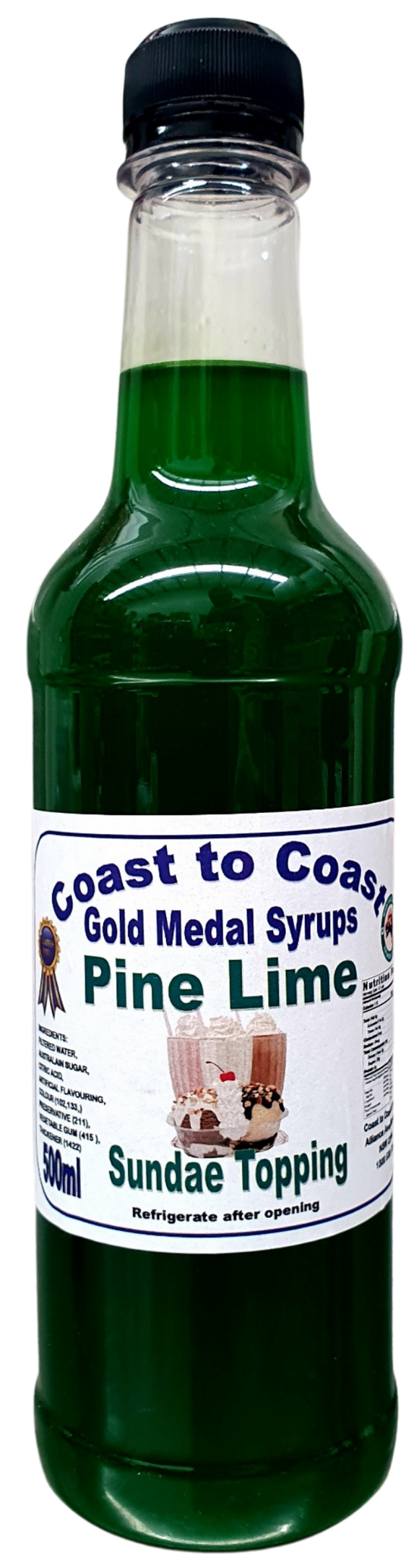 GOLD MEDAL PINE LIME FLAVOURED MILKSHAKE, SUNDAE TOPPING SYRUP 500ml