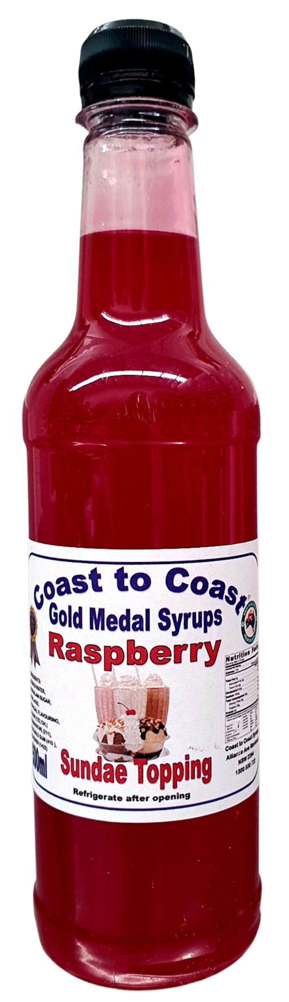 GOLD MEDAL RASPBERRY FLAVOURED MILKSHAKE, SUNDAE TOPPING SYRUP 500ml