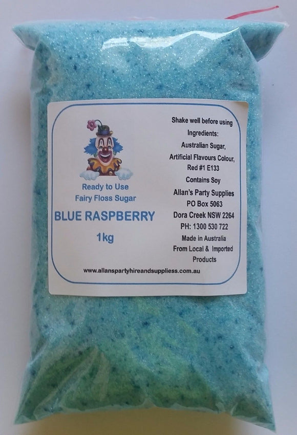 Fairy Floss Blue Raspberry Sugar,Pre Mixed 1kg Fairy Floss Machine, Cotton Candy