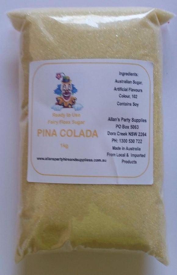 Fairy Floss Pina Colada Sugar,Pre Mixed 1kg Fairy Floss Machine, Cotton Candy