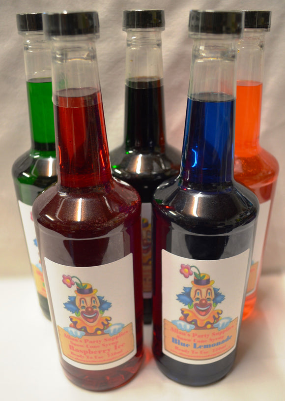Snow Cone Syrup 5 x 750ml Assorted Flavours
