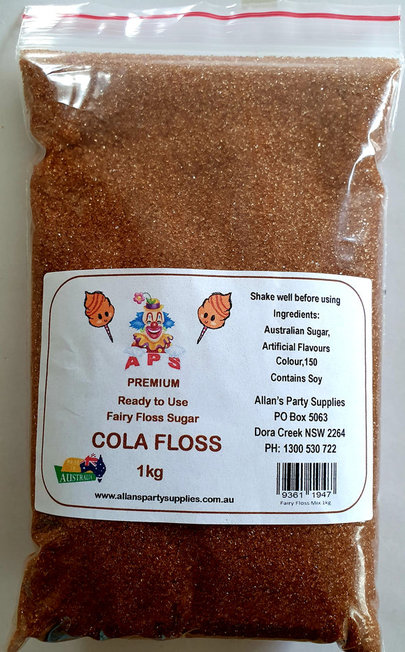 Premium Fairy Floss Sugar Ready to use COLA FLOSS 1kg SEALED BAG