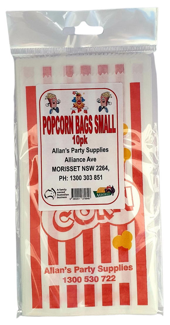Popcorn  Bags,Movie Night, Birthday Parties,Paper Popcorn Bags  pk10