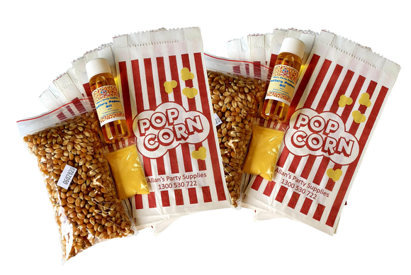 2 x 8oz Cinema Quality Popcorn Kit, Premium Corn, Butter Salt ,Oil, Popcorn bags