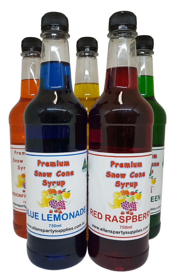 5 x 750ml ReadytoUse Syrup (RTU) Snow Cone, Shaved Ice Syrup Allan